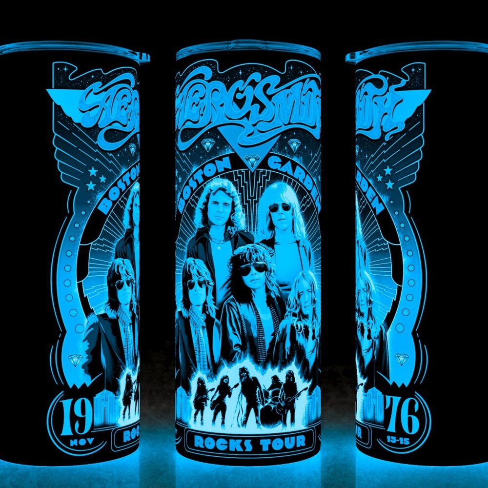 Glow in the Dark Aerosmith 76 Rock Tour Boston Garden Cup Mug Tumbler 20oz